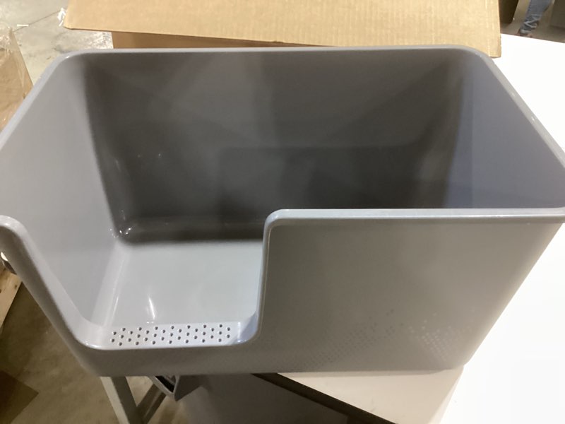 Condition photo showing Good Condition for jumbo cat litter box with high sides,24.4" l× 15.1" w× 13.0" h,extra large litter boxes for big cats & kittens,xl cat pan,indoor pet toilet with tall sides,easy to clean,anti-splashing(grey)