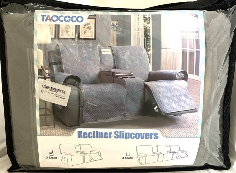 (Similar ))Tao coco 3-Seater Recliner Slipcover with Center Console Waterproof Grey