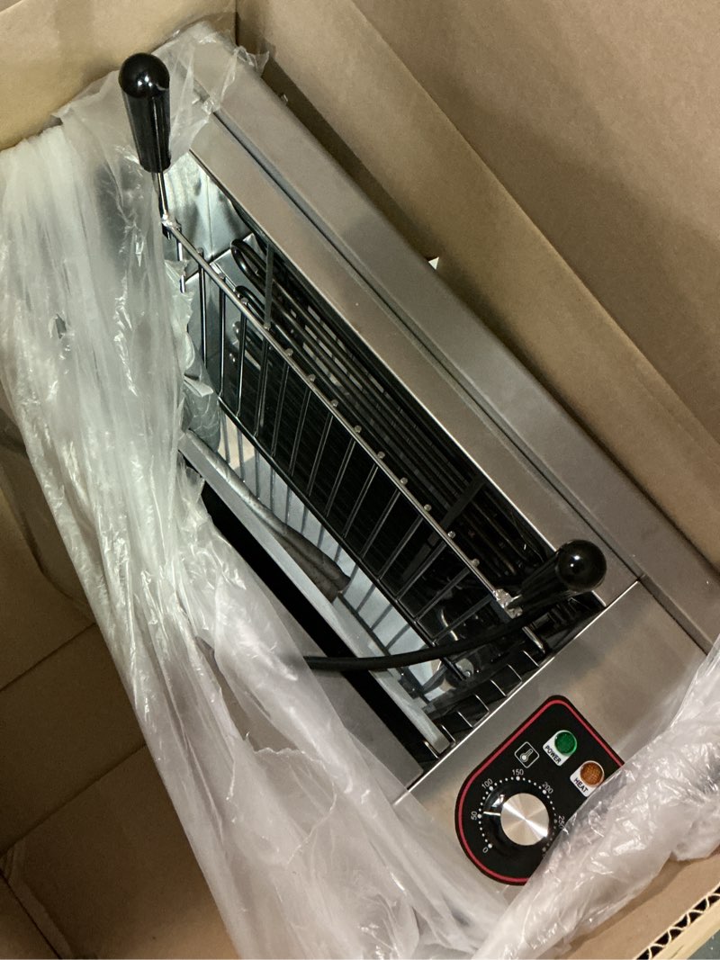 Condition photo showing As Is for commercial cheese melter salamander broiler, 1500w electric cheesemelter heater heating grill, 120-570°f rapid heating countertop raclette cheese melting oven