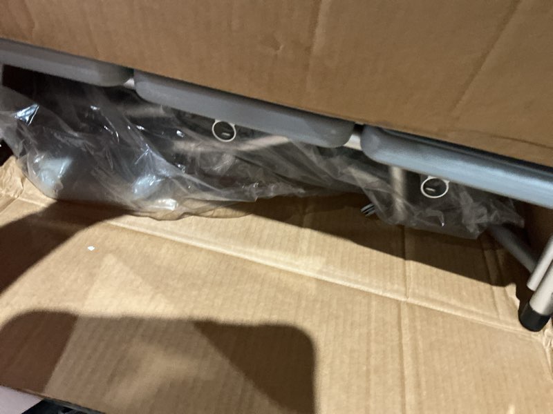 Condition photo showing As Is for mckesson transfer bench for bathtubs,  aluminum, adjustable height