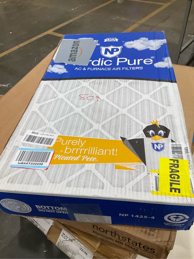 Condition photo showing Good Condition for Nordic Pure 14x25x1 (Actual Size: 13 1/2 x 24 1/2 x 3/4) Furnace Air Filters MERV 12 Pleated Plus Carbon 4 Pack MERV 12 + Carbon 4 Pack