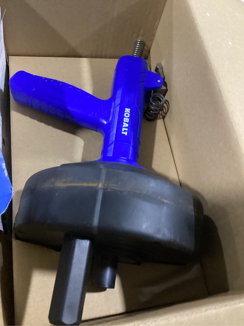 Condition photo showing As Is for kobalt 1/4-in x 25-ft high carbon wire hand auger for drain