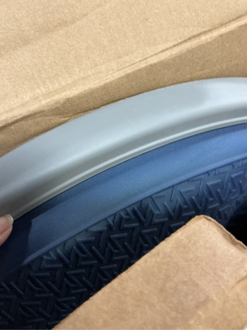 Condition photo showing As Is for bosu nexgen 25in home fitness exercise gym strength flexibility balance trainer with rubberized non skid surface and hand air pump blue