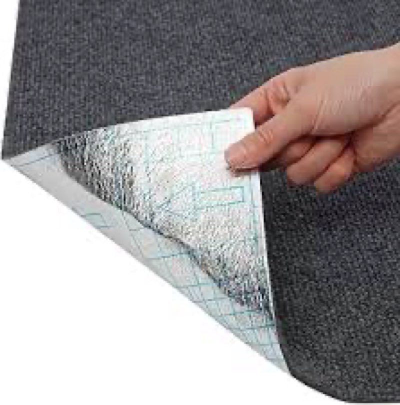 carpet tiles peel and stick, 23.6" x 23.6" self adhesive carpet floor tile, soft padded carpet tiles with 0.16" thickness, easy install, for bedroom living room (20 tiles, deep grey), (77.5 ft²/box)