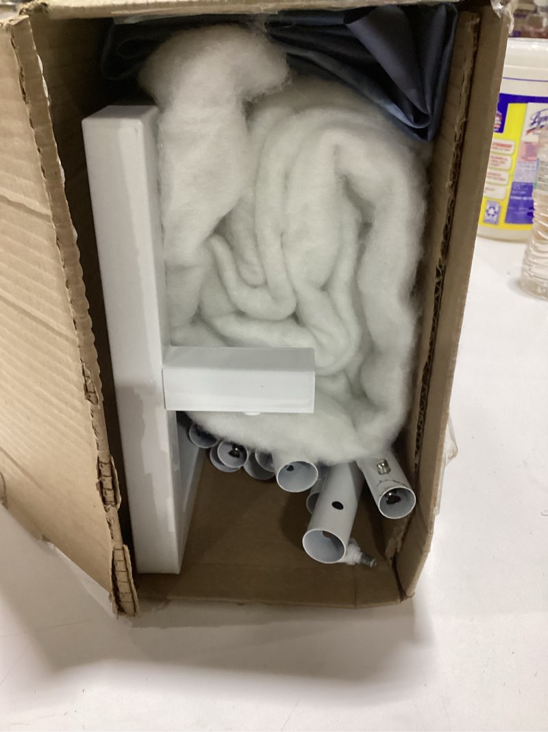 Condition photo showing As Is for Giant Christmas Snow Globe Photo Booth Props Winter Scene Wonderland Backdrop Christmas Snowflake Crystal Ball Photography Background White Glitter Snow Forest Photo Props Decorations