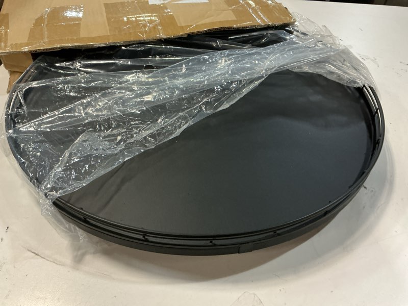Condition photo showing Good Condition for 18" oak wooden lazy susan turntable for dining table, large round lazy susans organizer for kitchen countertop, tabletop 360°rotating tray for spice organization and storage black home decor black 18