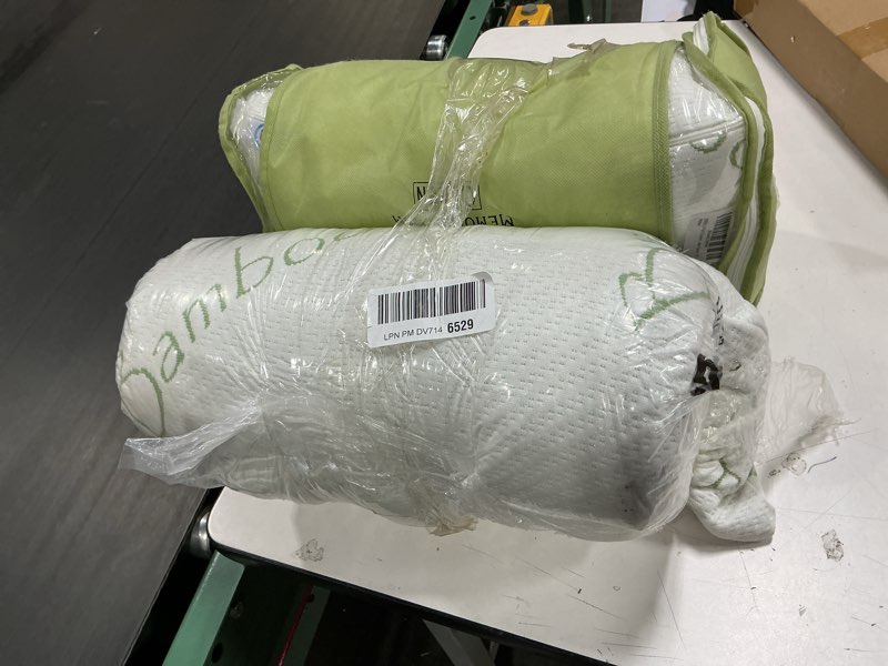 Condition photo showing Good Condition for OMEO 2 Pack Queen Size Rayon Derived from Bamboo Pillow for Sleeping Shredded Memory Foam Bed Pillows for Side, Back and Stomach Sleepers, Soft, Cooling, Adjustable and Washable Cover 20" x 30"