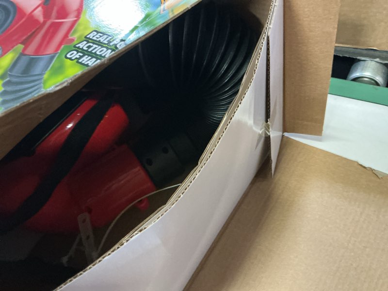 Condition photo showing New/Like New for kid trax bubble leaf blower backpack - bubble machine, toddler outdoor toys, kids leaf blower, kids party favors, realistic appearance, easy to use, toddler boy toys and girls, ages 3+ and above, red bubble maker leaf blower