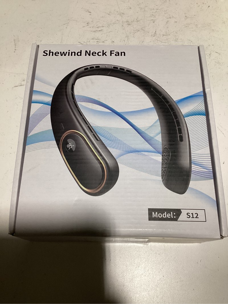 Condition photo showing As Is for SHEWIND Portable Neck Fan - 5000mAh Rechargeable Hands-Free Wearable Fan | 4 Speeds, Bladeless & LED