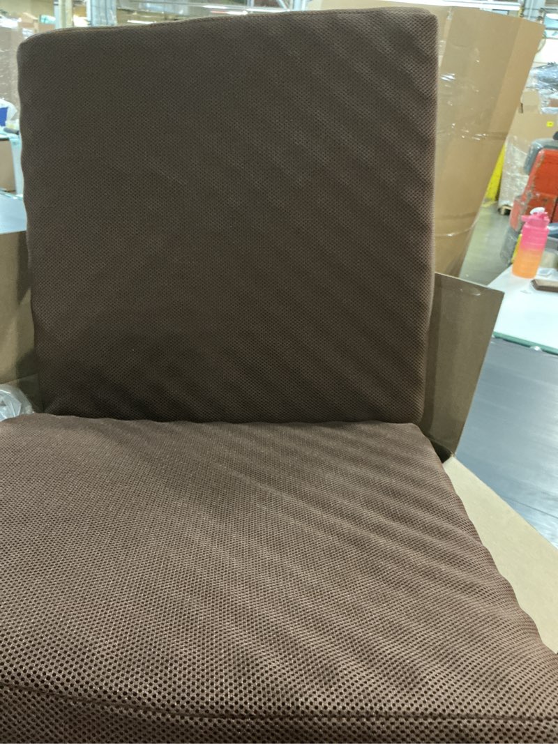 Condition photo showing As Is for universal chair cover, elastic seat backrest cushion, waterproof fabric, modern home office design, for living room dining, durable elastic fit, synthetic leather material, versatile decor sopabcp