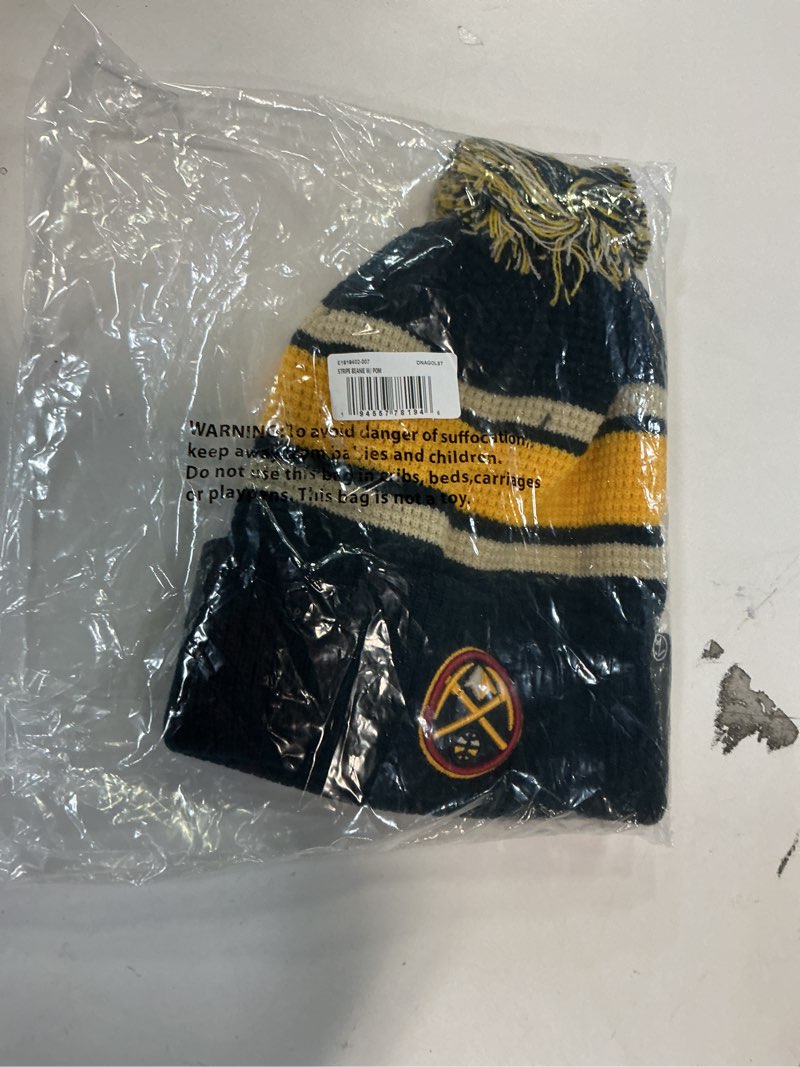 Condition photo showing New/Like New for ZHATS NBA Officially Licensed Beanie Waffle Knit Denver Nuggets One Size Team Color