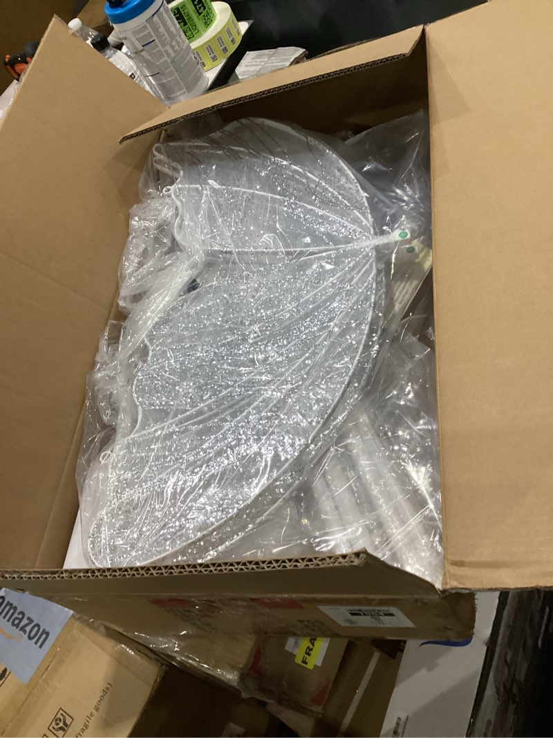 Condition photo showing Good Condition for CNCEST 2PCS 23.6" Wedding Butterfly LED Floor Lamp,48W 110V Creative Butterfly Ceiling Lamp 57.5-70.1" Adjustable Height Butterfly Hanging Decoration Props for Wedding Party (Silver,White Light)