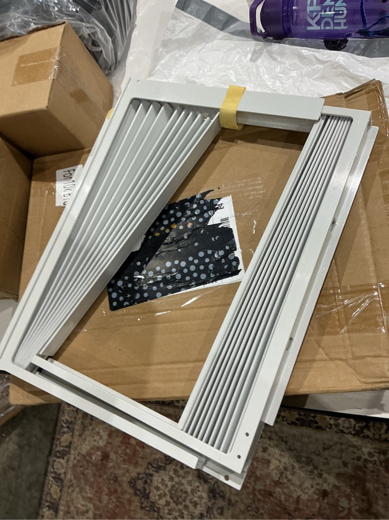 Condition photo showing As Is for lbg products window air conditioner side panel and frame set,ac accordion filler kit,fits most 10000btu window air conditioners