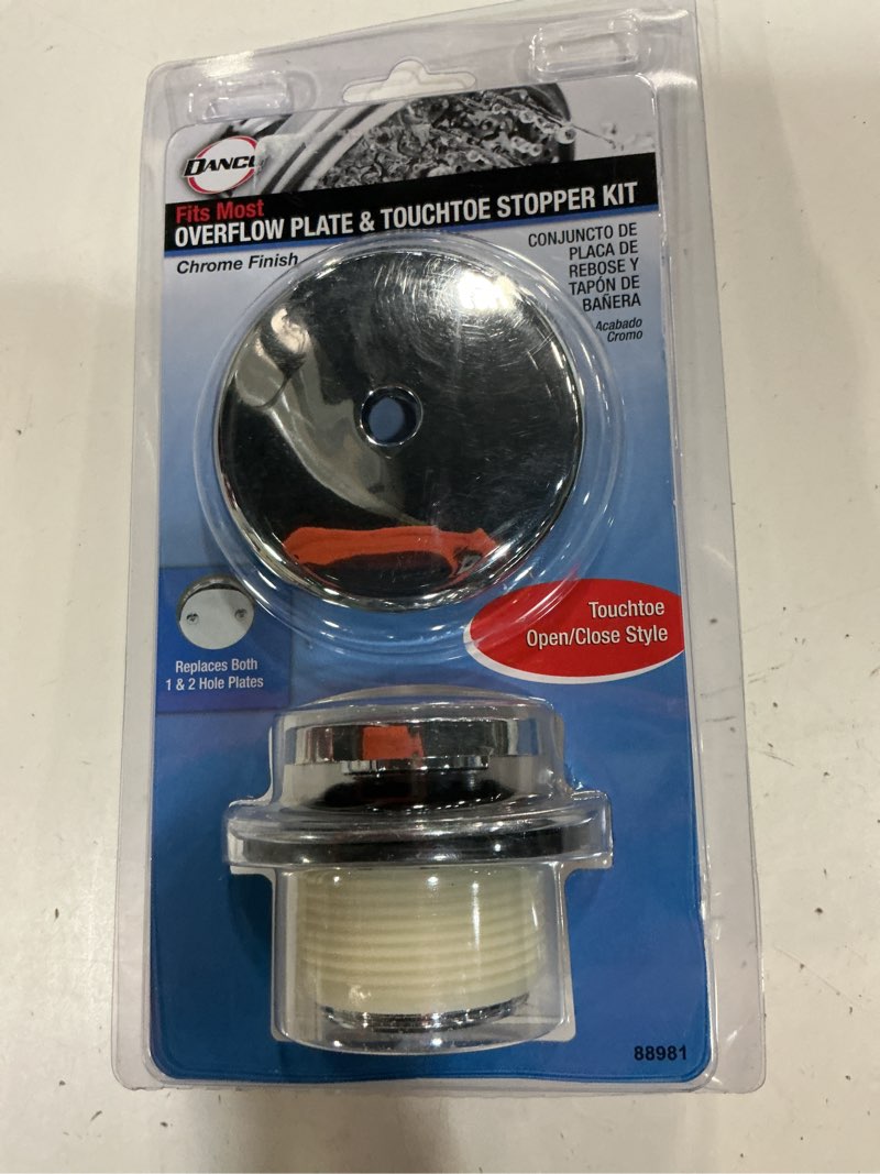 Condition photo showing New/Like New for touch-toe bath tub drain trim kit in chrome