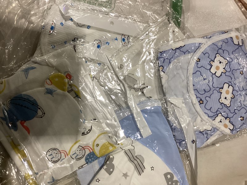 Condition photo showing As Is for ramede 6 pack preemie swaddle blanket with hats sleep swaddle for baby boy girl preemie newborn sacks soft cotton wearable(planet,blue) planet blue