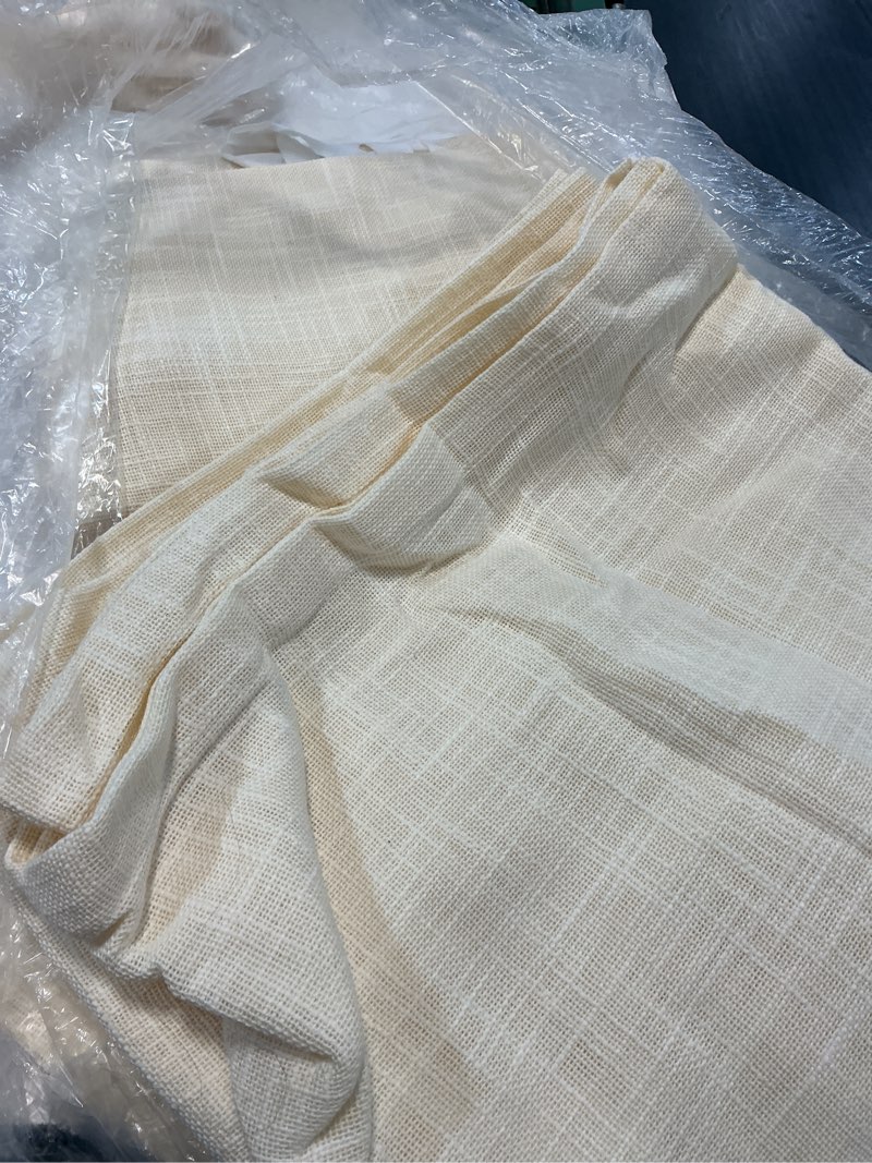 Condition photo showing Good Condition for cotton sheer curtain set (set of 2) 48x96