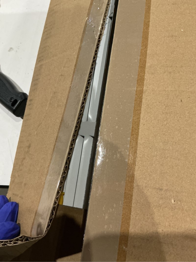 Condition photo showing Good Condition for fancat 30x6 duct opening | steel return air grille | vent cover grill for sidewall and ceiling | hvac cold air intake grille | white | outer dimensions: 31.75"w x 7.75"