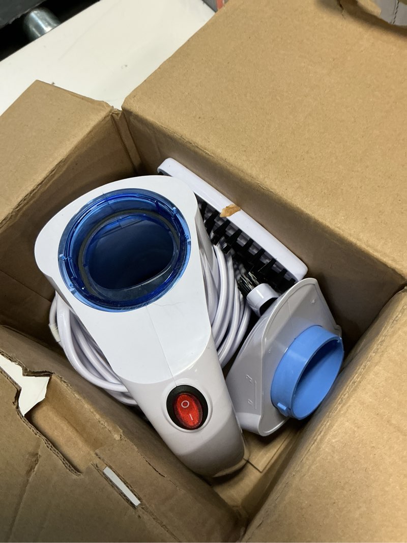 Condition photo showing As Is for hilife steamer for clothes, portable handheld clothing steamer, 240ml big capacity, 700w, strong power, fabric quick wrinkle remover with brush for home, office(only 120v) -blue