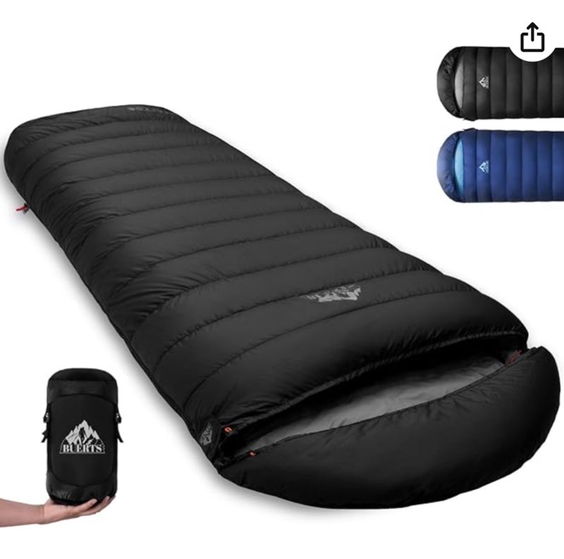 down sleeping bag for adults. 680fp ultralight portable, backpacking sleeping bag for hiking, camping, mountaineering, expeditions and backpacking. with compression sack