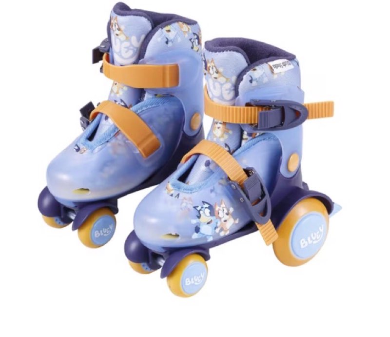 Bluey Kids Trainer Skates - Light Up Wheels, ABEC 5 Bearings, Durable PVC Material (size j9-j12)