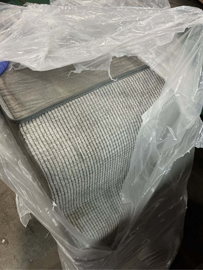 Condition photo showing As Is for Dog Stairs for High Beds 25-30 inches Tall, 6-Step Dog Steps for High Bed for Doggies/Kitties, 30D Foam Pet Stairs Steps for Small Dogs, Doggie Ramp/Ladder for Old Dogs/Cats, Grey Grey 28" H