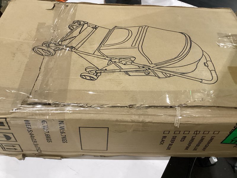 Condition photo showing As Is for hizds stroller, pink and black