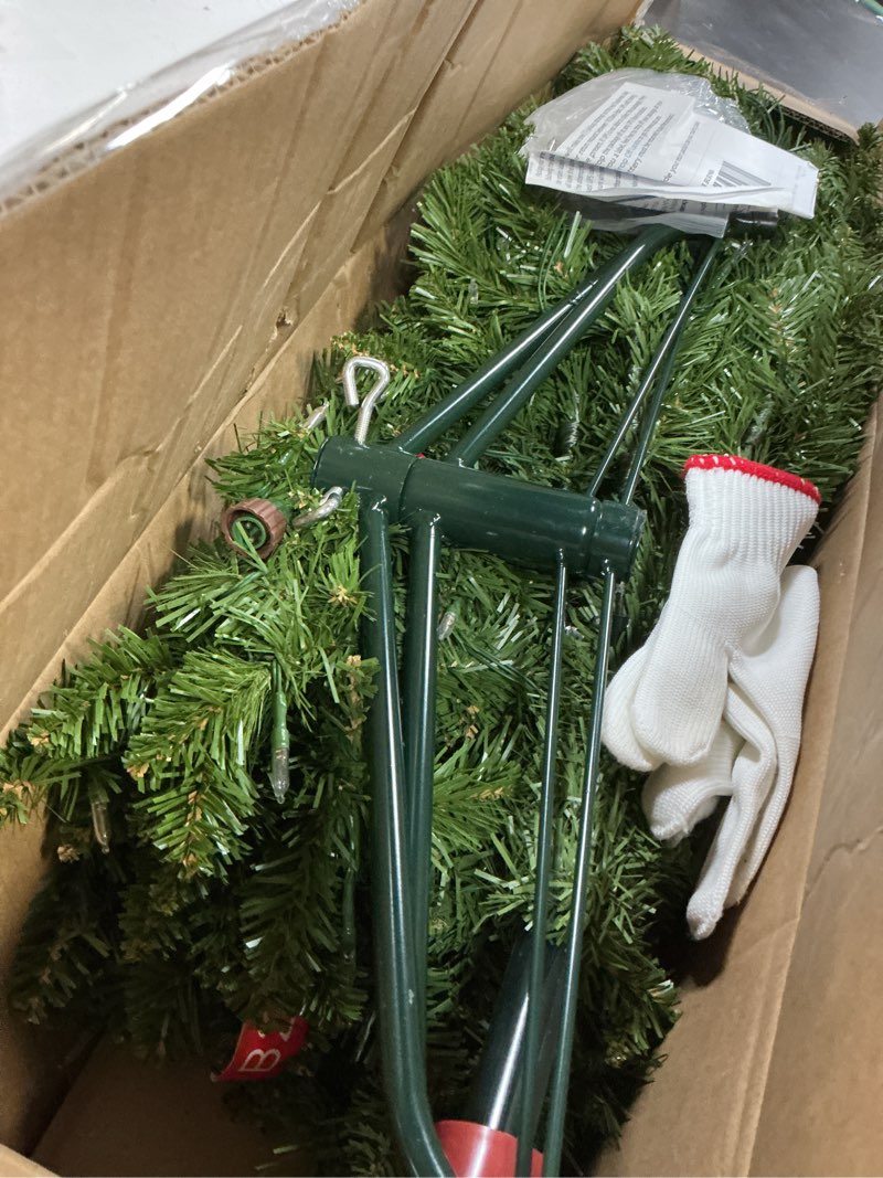 Condition photo showing As Is for Goplus 7ft Pre-lit Artificial Christmas Tree, Hinged Remote Control Xmas Tree w/ 9 Lighting Modes & 500 Color Changing LED Lights, Residential and Commercial Decoration for Indoor, Holiday Festival