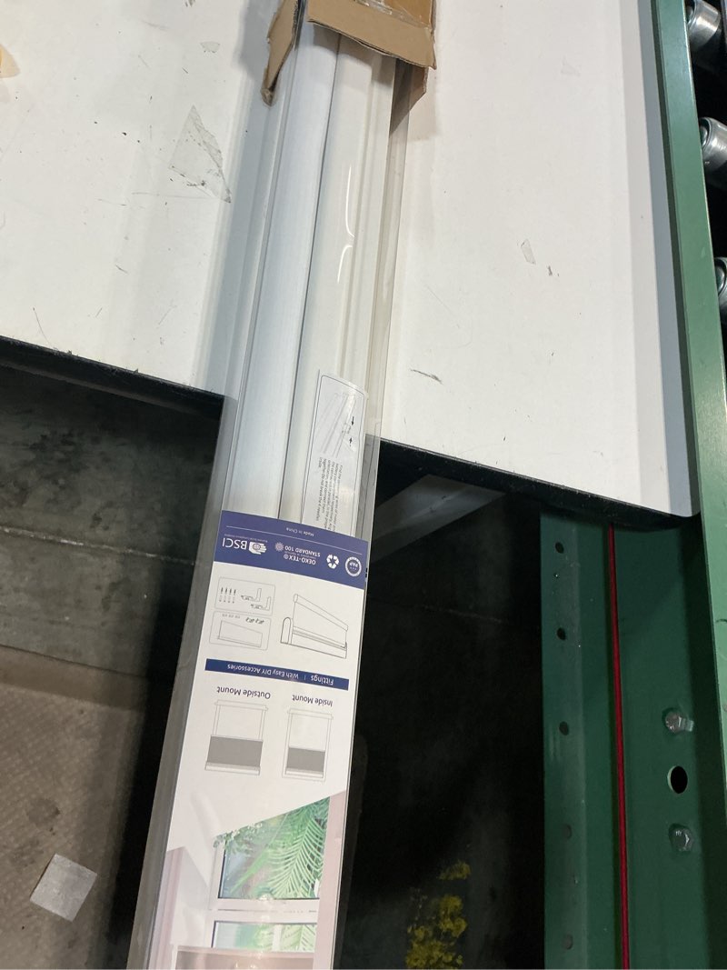 Condition photo showing As Is for Motorized Blinds with Remote, Grasscloth Fabric Smart Blinds with Valance Cover, Cordless Automatic 