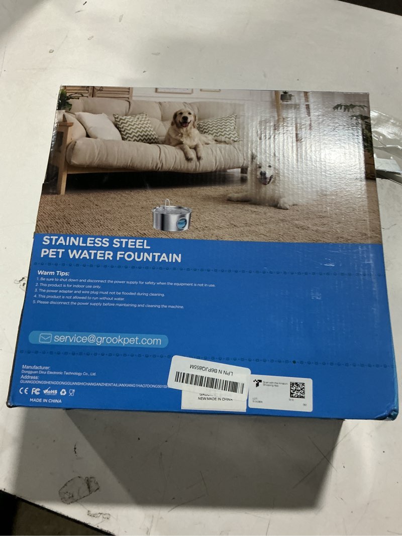 Condition photo showing Good Condition for Dog Water Fountain for Large Dogs: 7L/236oz/1.8G Dog Fountain Stainless Steel - Big Cat Drinking Fountain Indoor - Super Quiet Water Fountain for Dogs Inside - for Large Dog Cats & Multi-Pet Home