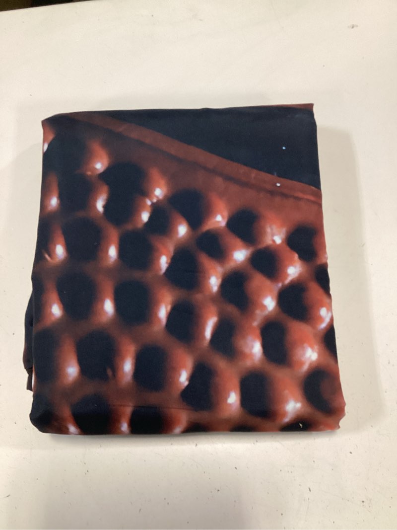 Condition photo showing As Is for Ambesonne Abstract Duvet Cover Set, Hexagonal Comb Mesh Pattern with Abstract Wave Motion Effect Geometric Image Print, Decorative 2 Piece Bedding Set with 1 Pillow Sham, Twin Size, Pale Rust Twin Pale Rust (similar)