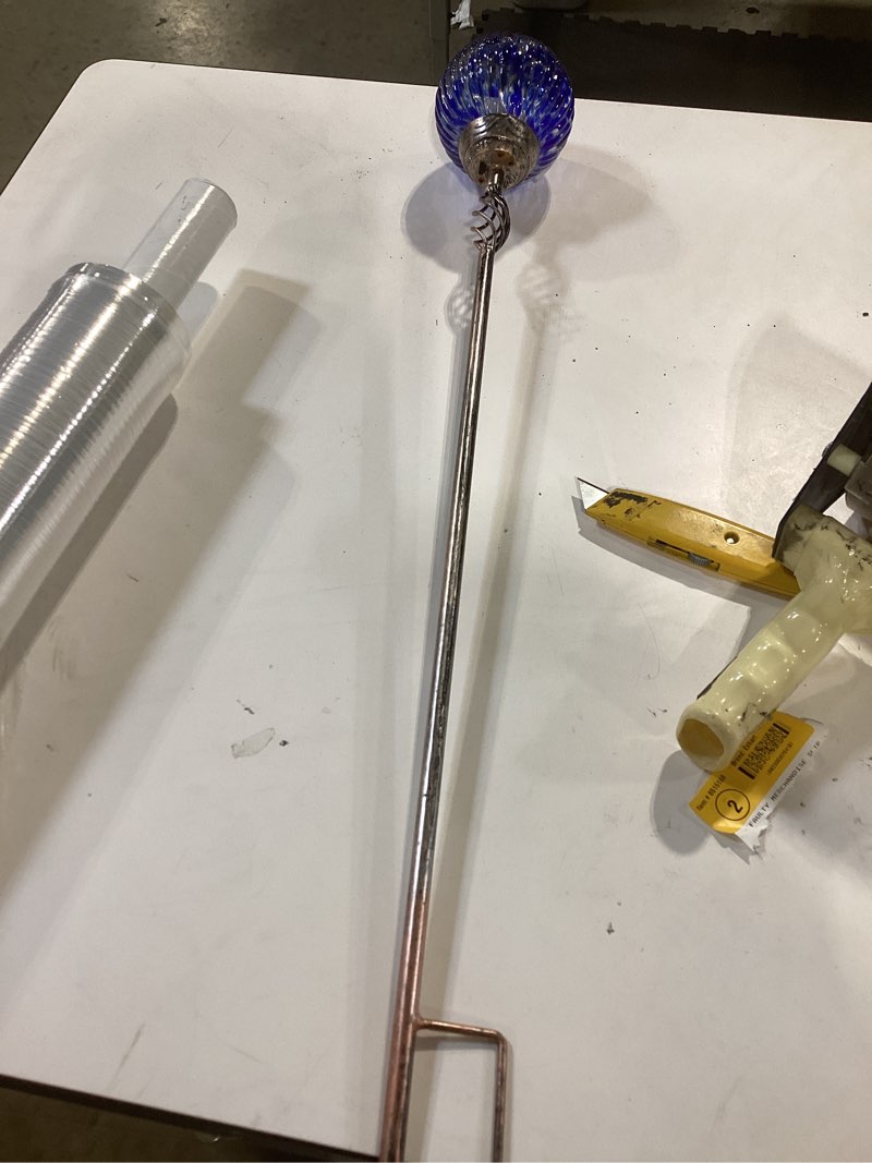 Condition photo showing Good Condition for exhart 30-in blue metal solar traditional stake