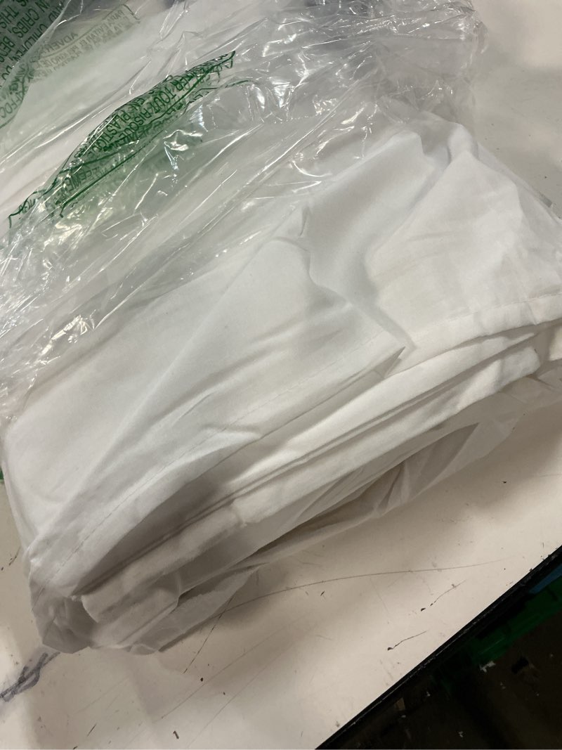 Condition photo showing New/Like New for lane linen 100% organic cotton pure white full sheets set, 4-piece pure organic cotton long staple percale weave ultra soft best bedding sheets for bed, breathable, 15" deep pocket - white (2 pack) full two-pack 01: pure white