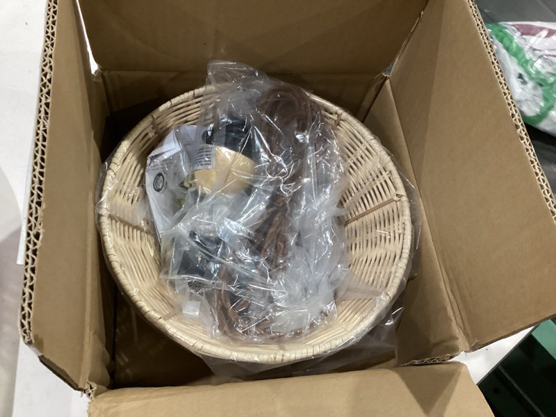 Condition photo showing Good Condition for seeblen rattan plug in pendant light boho hanging lights with plug in cord,farmhouse pulley pendant light with on off switch for bedroom living room. 1 pack-b
