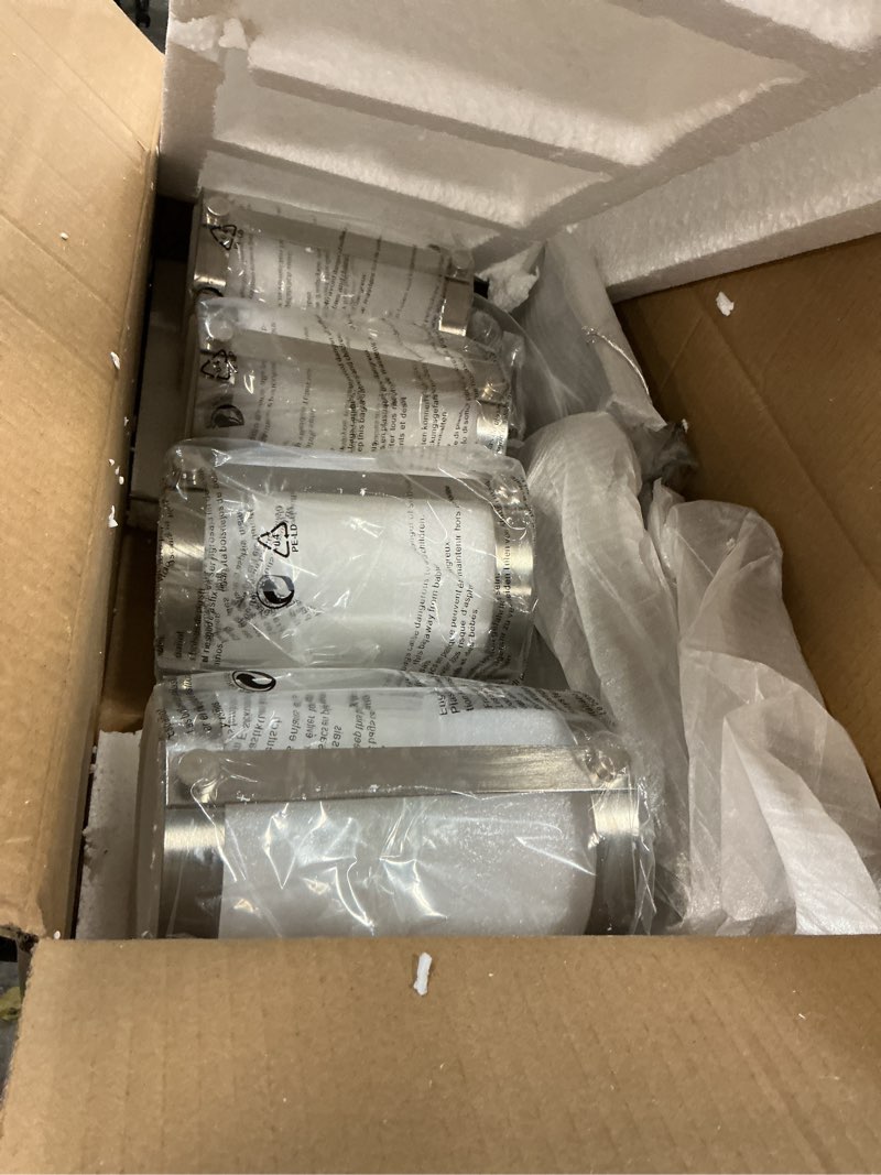 Condition photo showing As Is for 4-Light Kitchen Island Lighting, Brushed Nickel Linear Dining Room Light Fixtures with Clear Glass, Modern Industrial Chandelier Pendant Light for Kitchen Island Dining Room, OS-3014-4ISBN