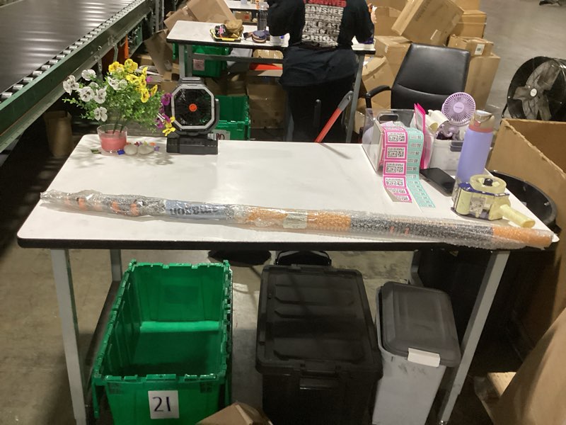 Condition photo showing New/Like New for 5-24 ft long telescoping extension pole // multi-purpose extendable pole with universal twist-on metal tip // lightweight and sturdy // best telescopic pole for painting, dusting and window cleaning