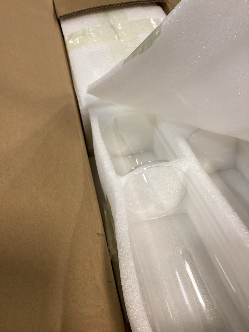 Condition photo showing New/Like New for glass cylinder vases set of 24, hewory tall clear vase for centerpieces, glass hurricane candle holders for pillar floating candles, round vases for wedding events table decor, 2.6” in diameter 24 d2.6"x h3.9" + d2.6"x h5.9" + d2.6"x h7.9"