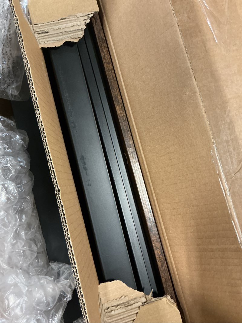 Condition photo showing As Is for Simple Houseware Wood Top Shoe Storage Bench for Entryway, Rustic Brown 29" Rustic Brown