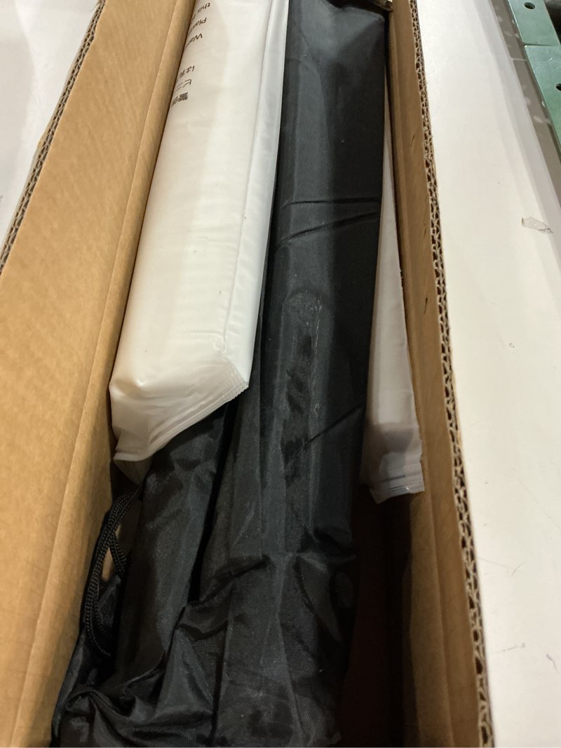 Condition photo showing Good Condition for White Backdrop with Stand, 6x9 ft White Photo Backdrop Curtain with 6.3x6.5 ft Background Stand, Portable Back Drop Support Kit with Carrying Bag, 5 Strong Spring Clamps