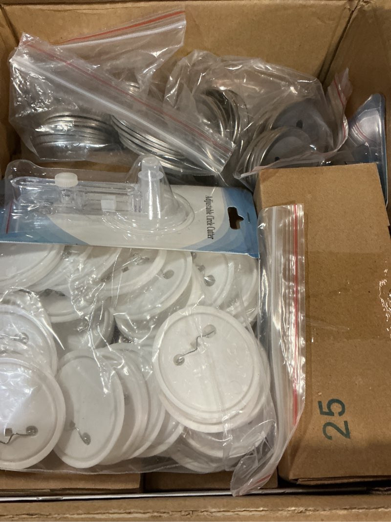 Condition photo showing New/Like New for vevor button maker, 1/1.25/2.28 inch(25/32/58mm) 3-in-1 pin maker with 300pcs button parts, ergonomic arc handle punch press kit, button maker machine with panda magic book, for children diy gifts 3 in 1 + 300 pcs