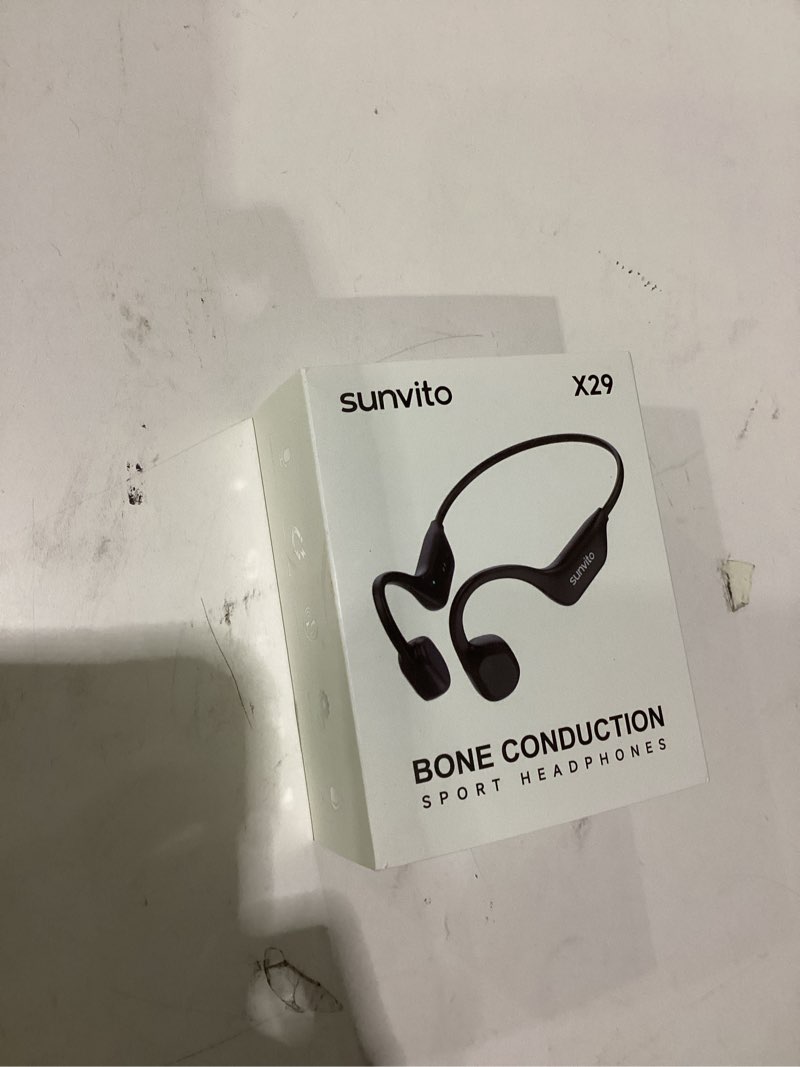 Condition photo showing Good Condition for bone conduction headphones, open ear bluetooth 6.0 headphones with mic, lightweight wireless sports headphones, 10h playtime, ipx6 sweatproof headphones for running, gym, cycling black