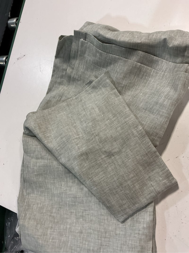 Condition photo showing Good Condition for quince european linen curtian 48”x96” willowleaf