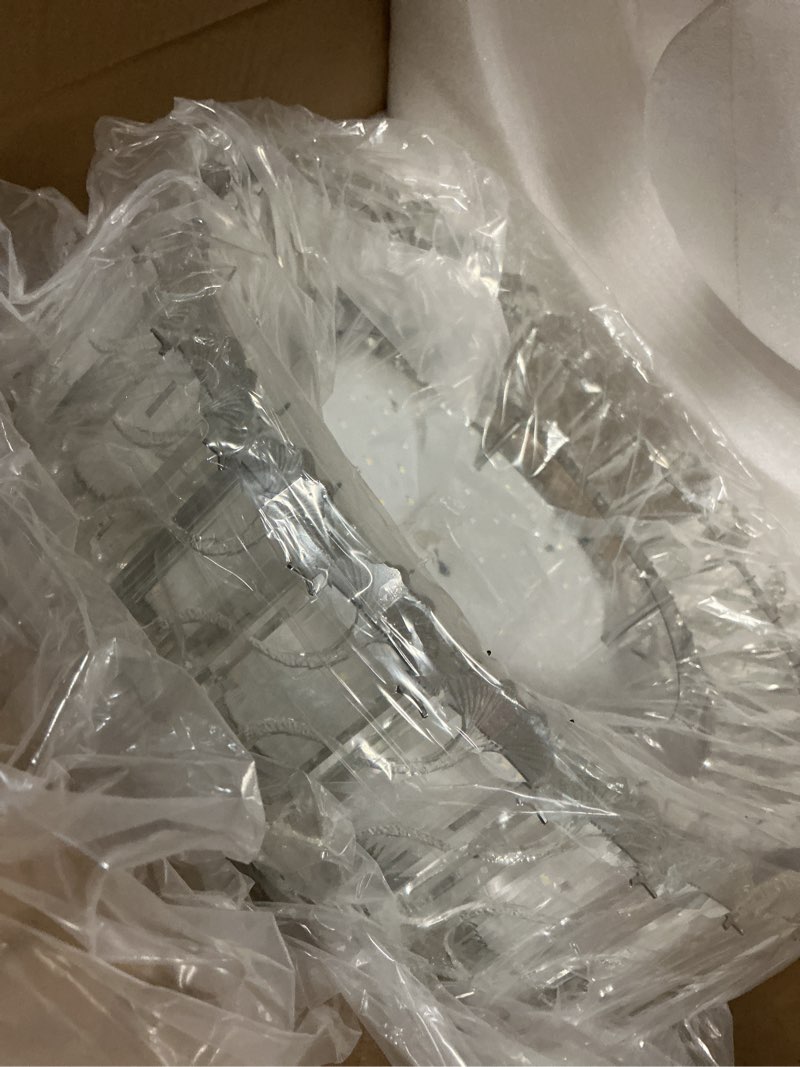 Condition photo showing Good Condition for AFQEJG 15.7 Inch Mini Dimmable Crystal Chandelier Modern LED Flush Mount Ceiling Light Fixtures for 