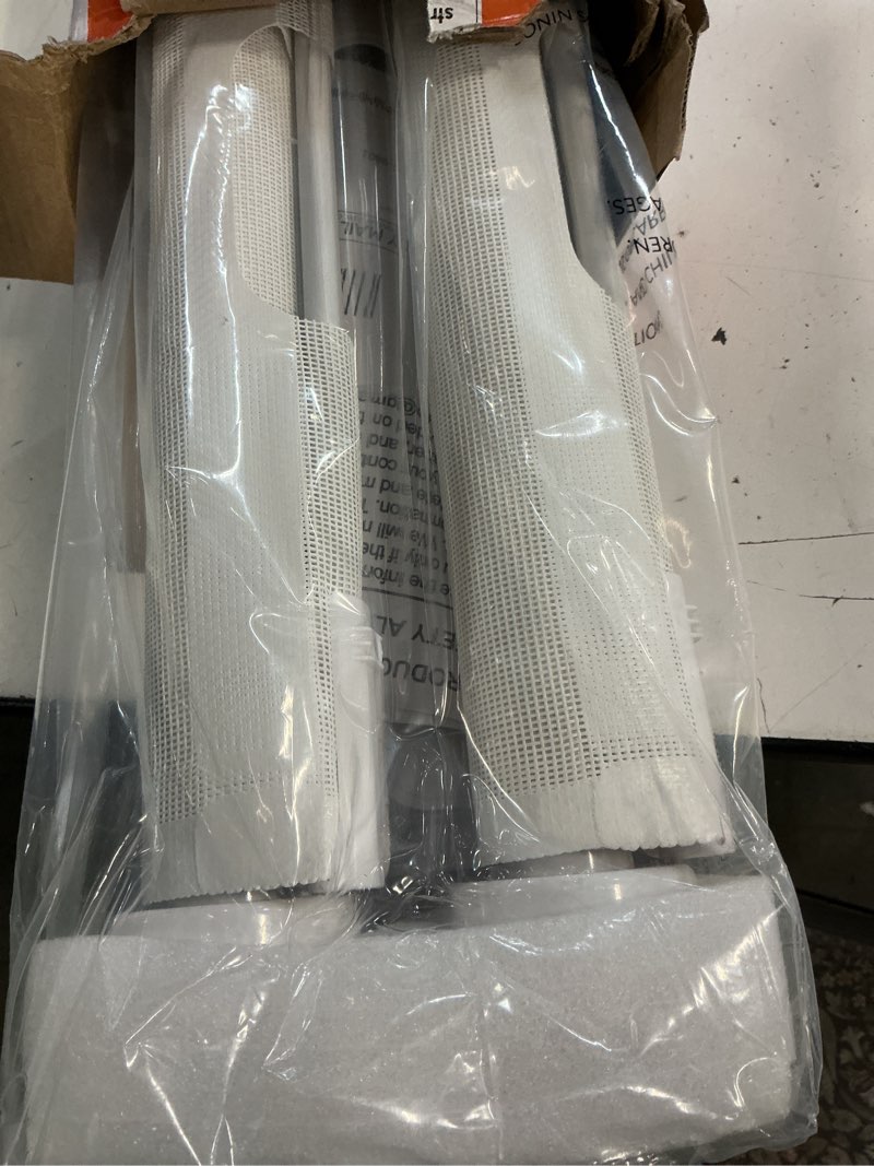 Condition photo showing Good Condition for (2 pack) retractable baby gate for stairs & doorways,55" wide x 33.6" tall easy installation mesh dog gate for indoor & outdoor use,pet and dog safety gate for hallways(white) white 33.6" tall x 55" wide(2 pack)