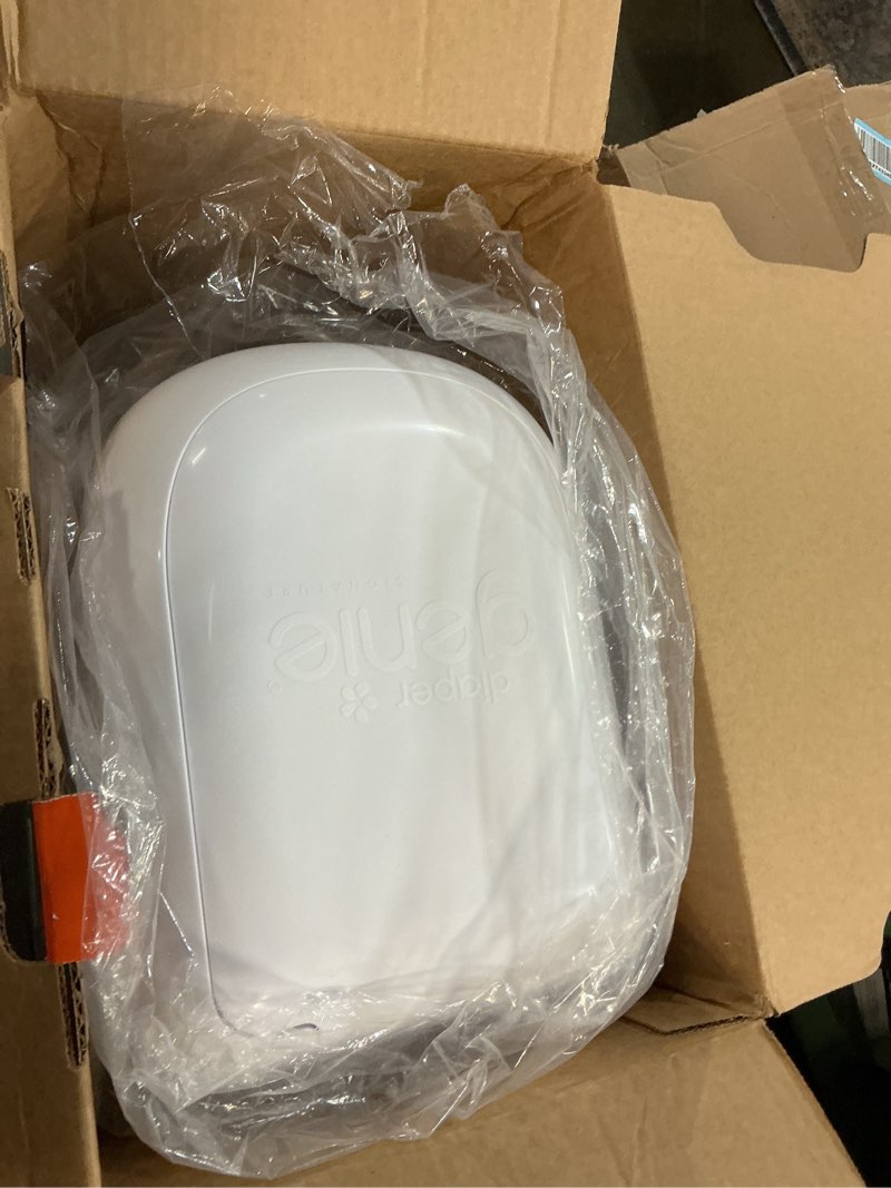 Condition photo showing As Is for Diaper Genie Signature Gift Set | Includes Easy Roll Refill with 48 Bags | Holds Up to 2256 Newborn Diapers