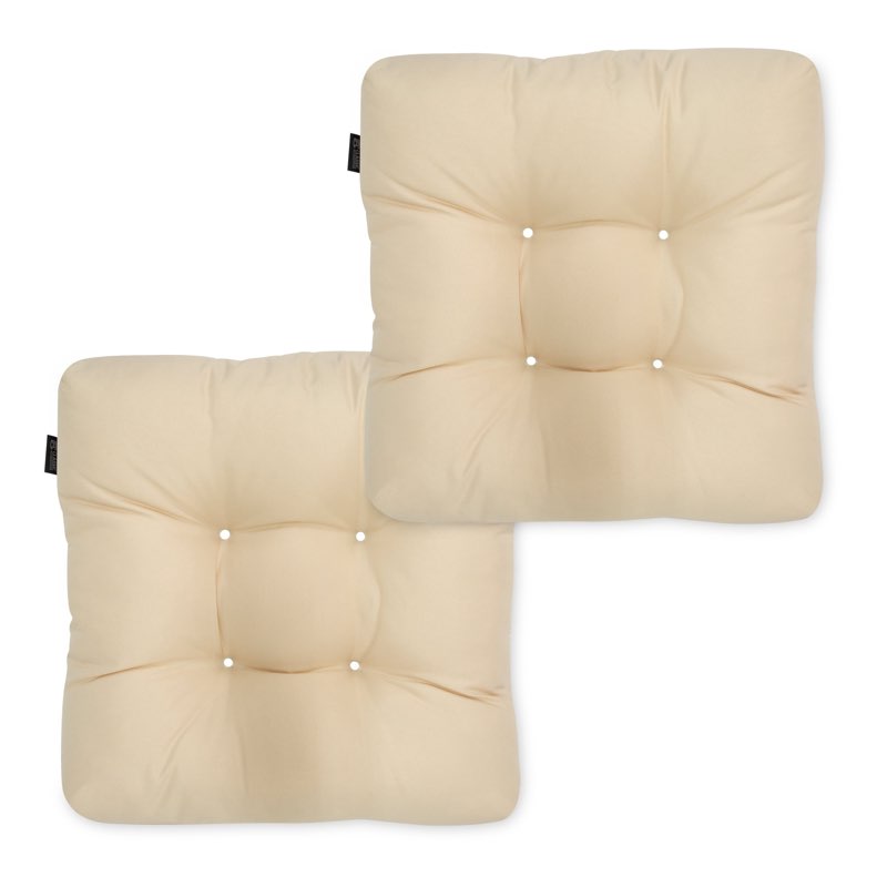 classic accessories patio seat cushion, 2 pack, soft beige, 19"w