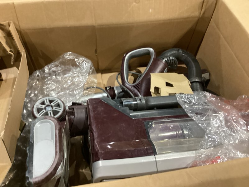 Condition photo showing As Is for shark nv752 rotator powered lift-away truepet upright vacuum with hepa filter, large dust cup capacity, led headlights, upholstery tool, perfect pet power brush & crevice tool, bordeaux