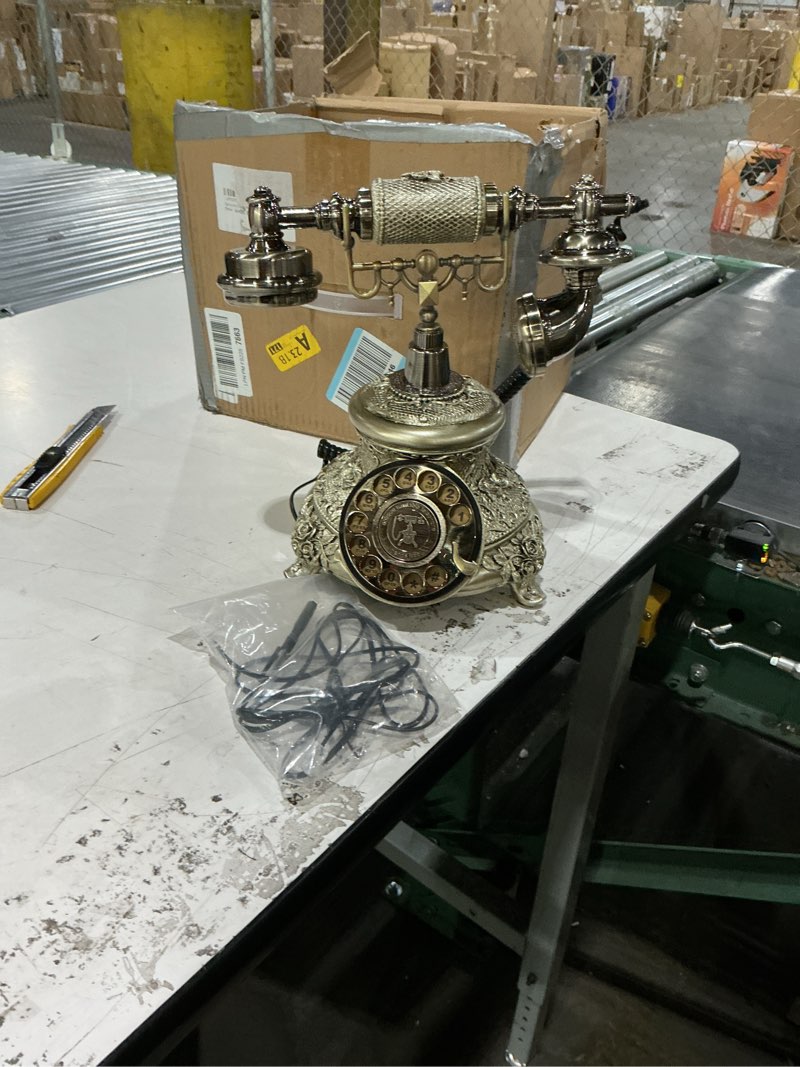 Condition photo showing Good Condition for dyna-living vintage telephone antique phone rotary old fashion phone vintage landline phone decor, ringtone volume adjustable rotary retro telephone for home or office use bronze