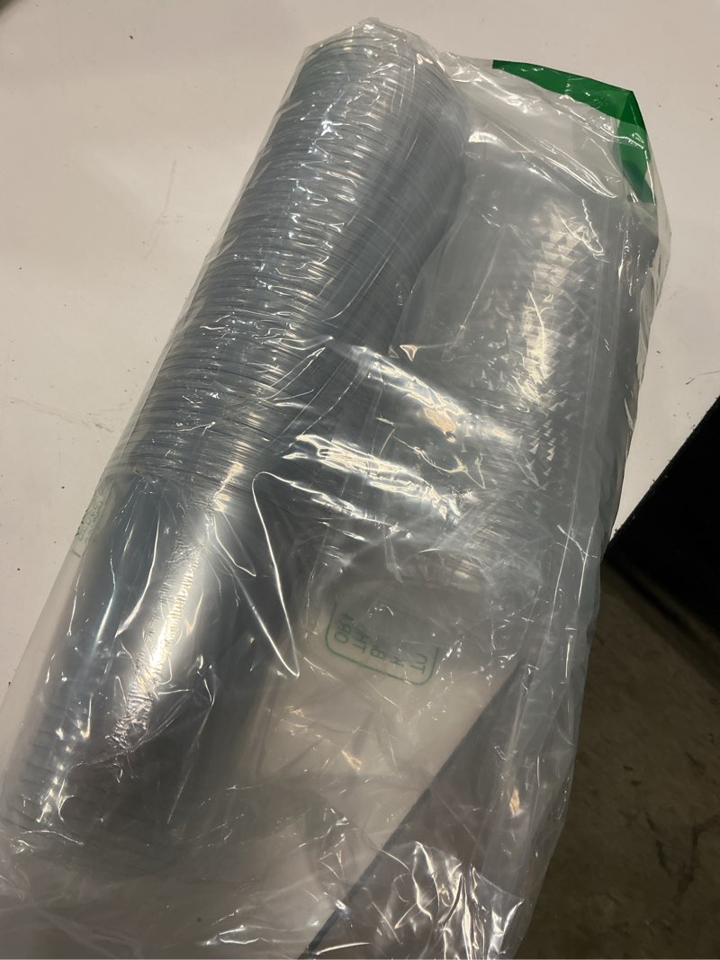 Condition photo showing New/Like New for ziliny 50 sets clear plastic coffee cups with sip lids, disposable plastic pet crystal cups for iced coffee, smoothie, cold beverage, drink shops and party catering(clear,16 oz) clear 16 oz