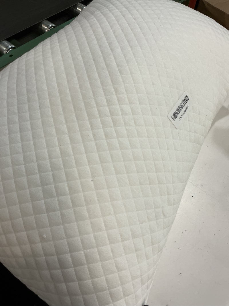 Condition photo showing As Is for DreamyBlue Signature Pillow w/Adjustable Loft • Shredded Memory Foam Fill • Neutral Alignment for Side, Back, and Stomach Sleepers • Washable Bamboo Rayon Cover • CertiPUR-US Certified Foam (Queen) Queen (Pack of 1)