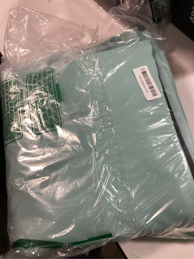Condition photo showing New/Like New for NICETOWN 100% Blackout Blinds, Set of 2, 46" x 96", Aqua Blue, Laundry Room Decor Window Treatment Curtains for Large Patio Sliding Door, Thermal Insulated Curtains for Bedroom Aqua Blue 46"W x 96"L (Pack of 2)